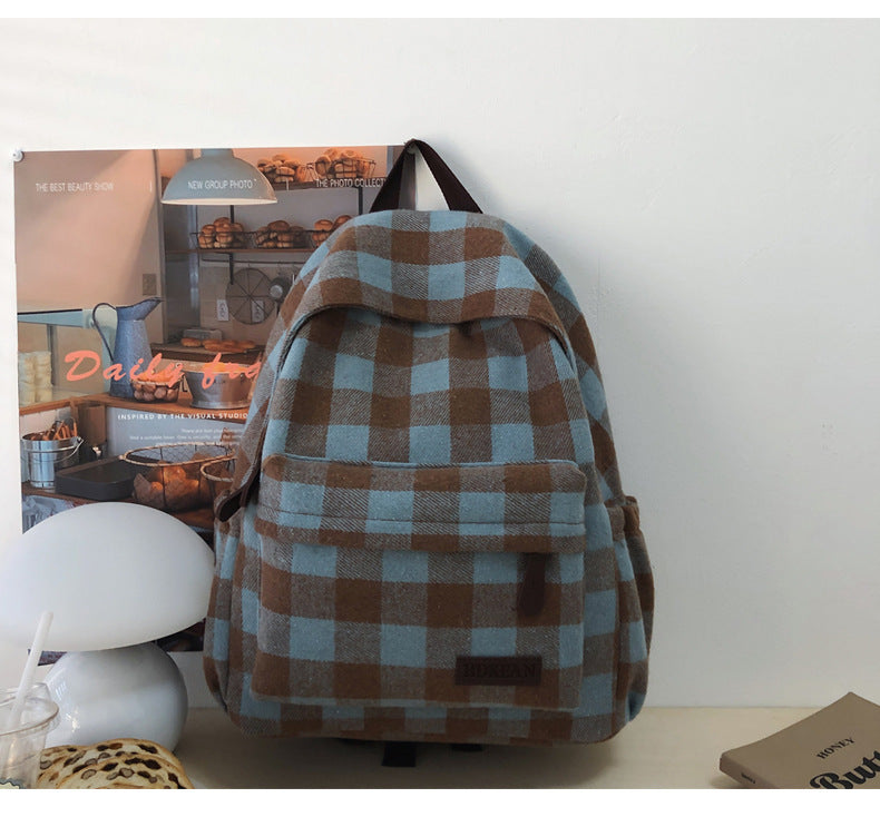 Karo-Muster Freizeit-Rucksack