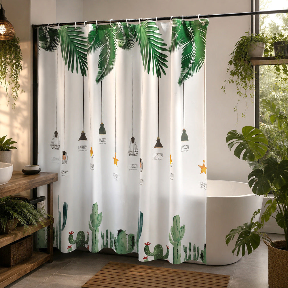 Tropisch inspirierte botanische Duschvorhang Brehn