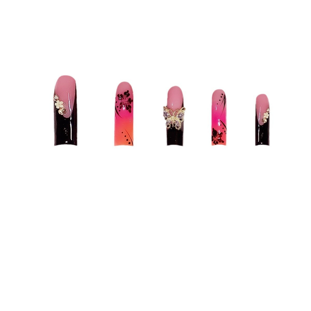 Glamouröse Florale Nagelkunstverlängerungen Brehn