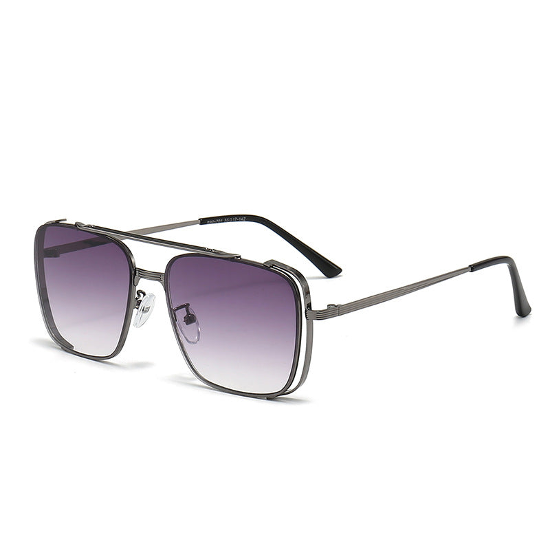 Damen modische quadratische Sonnenbrille mit elegantem Metallrahmen Brehn