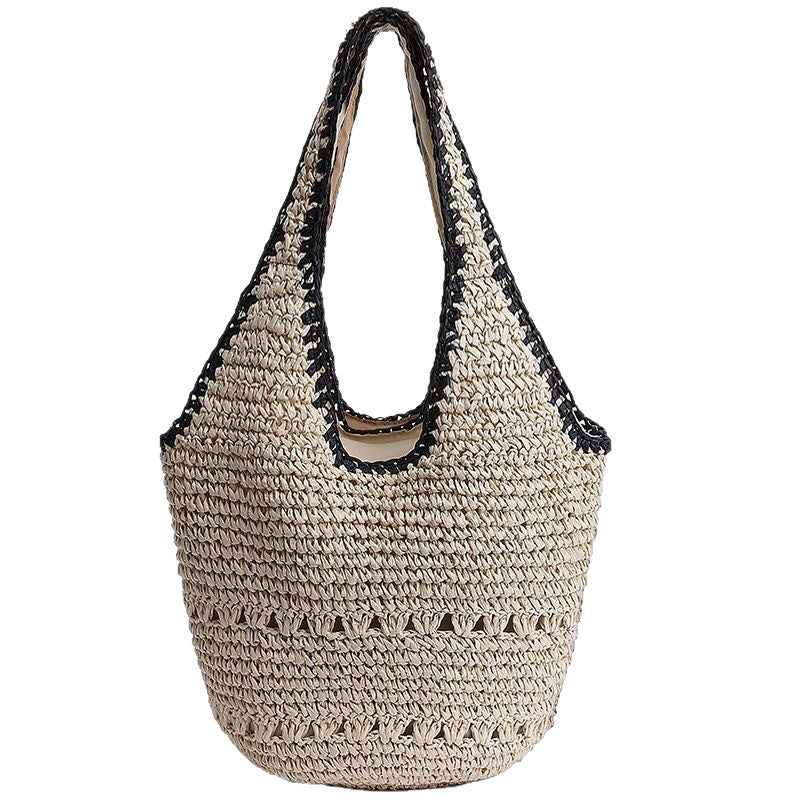 Handtasche Aus Geflochtenem Naturmaterial mit Minimalistischer Struktur Brehn