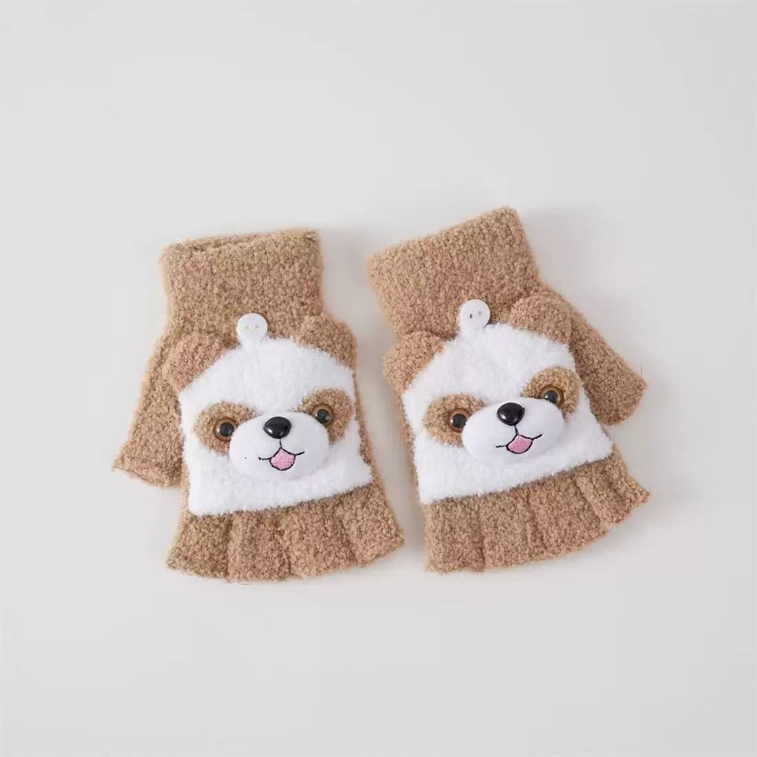 Niedliche Panda-Themen-Fingerlosen Handschuhe Brehn