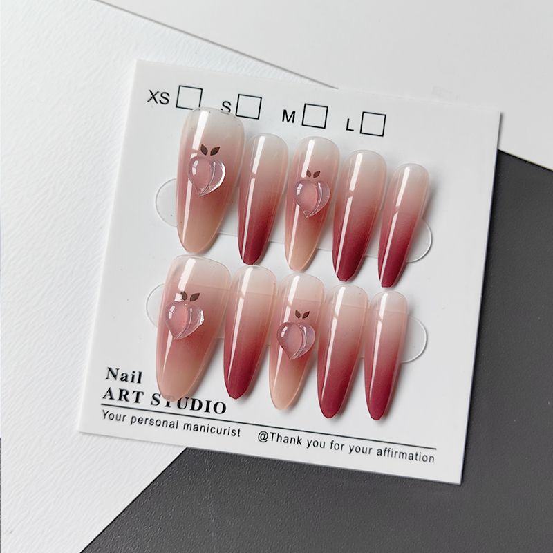 Kunstfingernägel Im Eleganten Ombre-Design mit Fruchtakzenten Brehn