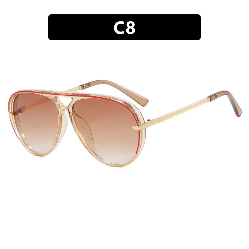 Damen modische Piloten-Sonnenbrille mit eleganten Metallakzenten Brehn