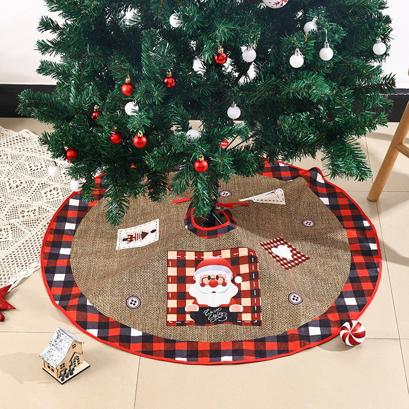 Weihnachtsbaumdecke aus Jute mit festlichem Weihnachtsmann-Motiv Brehn