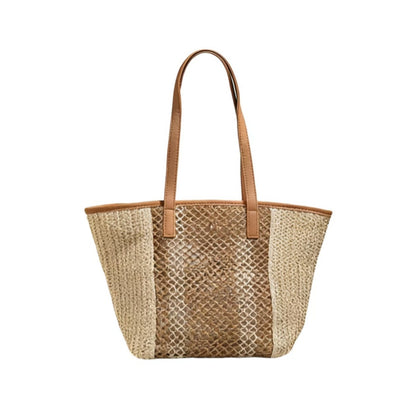Elegante Bast-Handtasche mit Lederakzenten Brehn