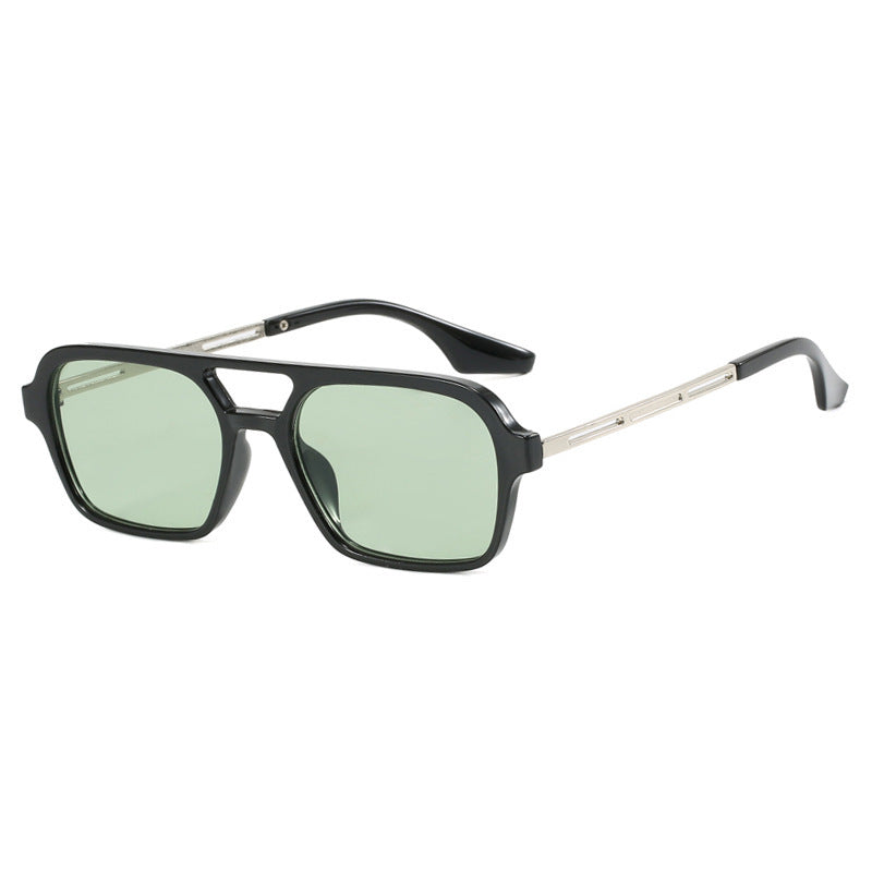 Damen auffällige quadratische Sonnenbrille mit transparentem Rahmen Brehn