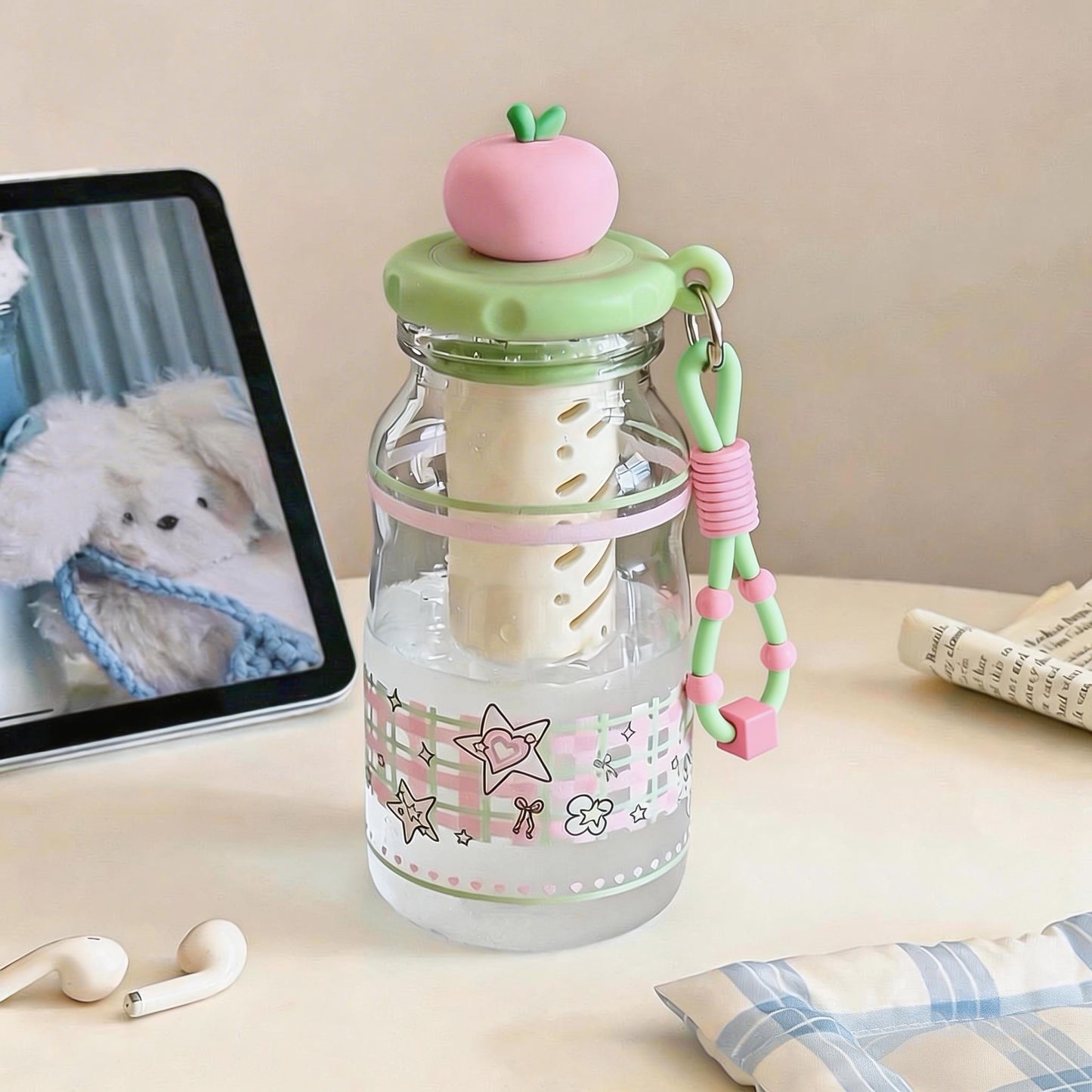 Damen kreative Trinkflasche mit Obstmotiv Brehn