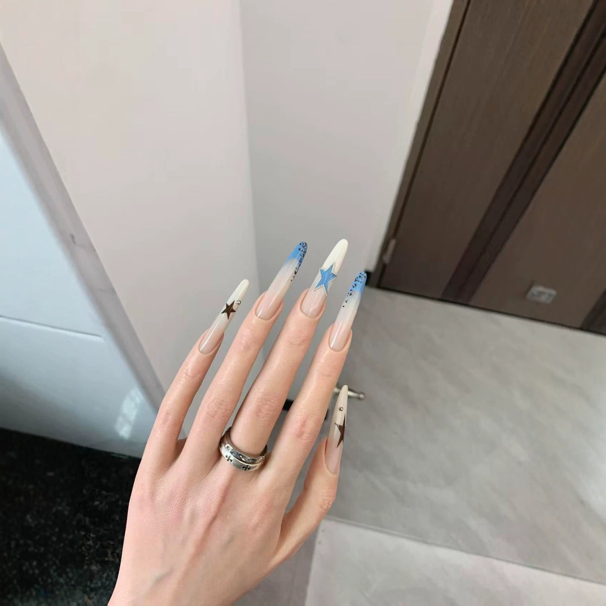 Stern Akzentuierte Stiletto Nagelkunstverlängerungen