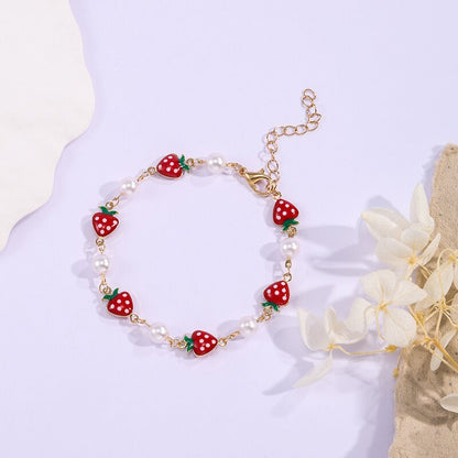 Erdbeer Charm Halskette Brehn