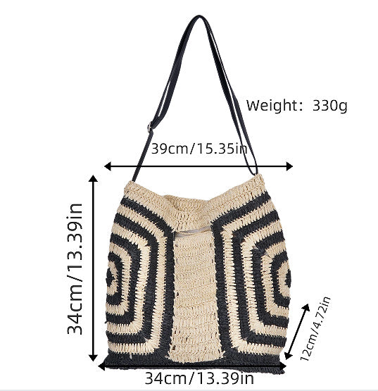 Praktische Shopper-Tasche Aus Natürlichem Material mit Grafischem Design Brehn