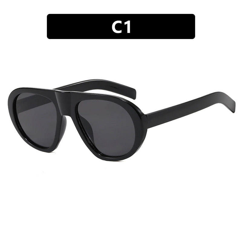 Damen auffällige Sonnenbrille mit futuristischem Rahmen und robustem Design Brehn
