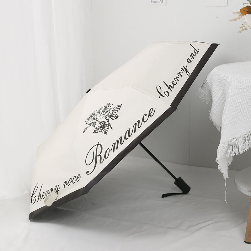 Damen Faltbarer Winddichter Regenschirm mit floralem Design Brehn