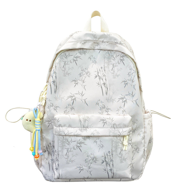 Leichter Schulrucksack mit Bambusmuster