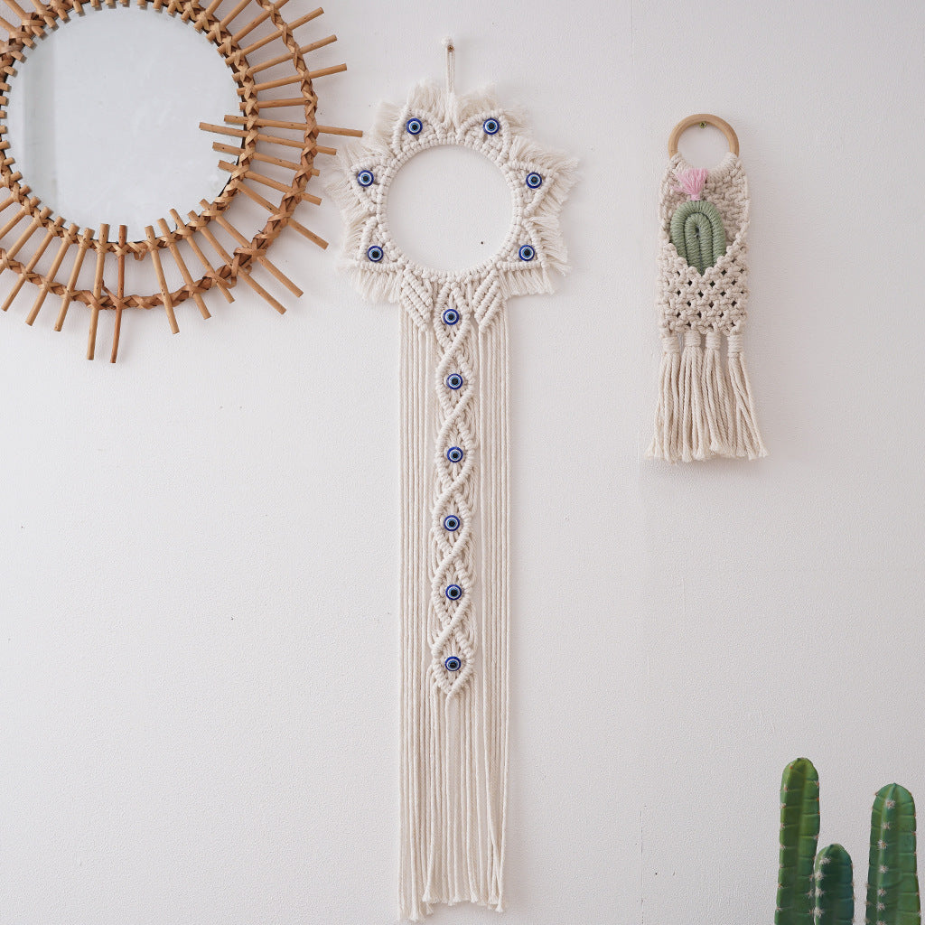 Dekorativer Macramé Wandbehang in Sonnenform Brehn