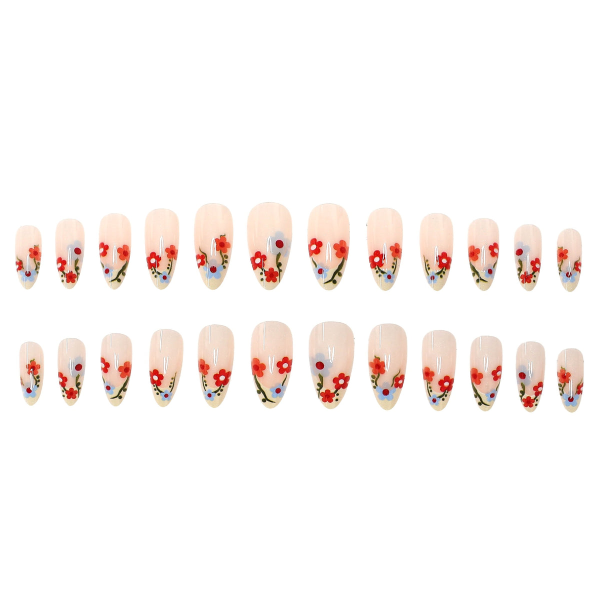 Blumiges Press-On Nagelset