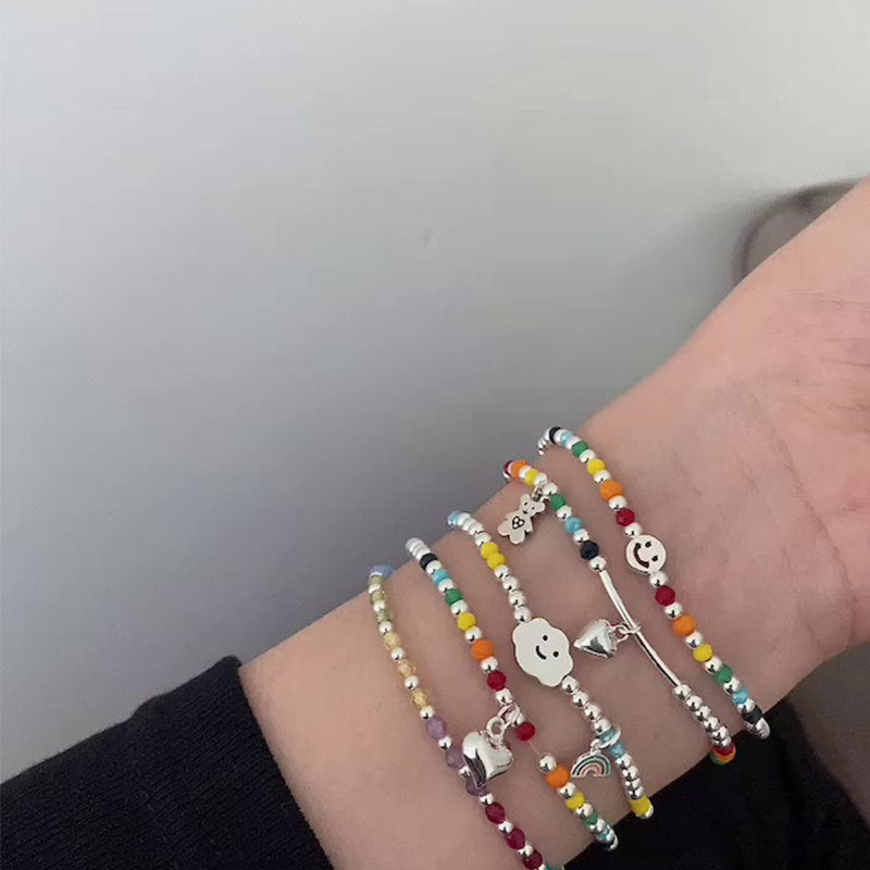 Farbige Charm Perlenarmband Brehn