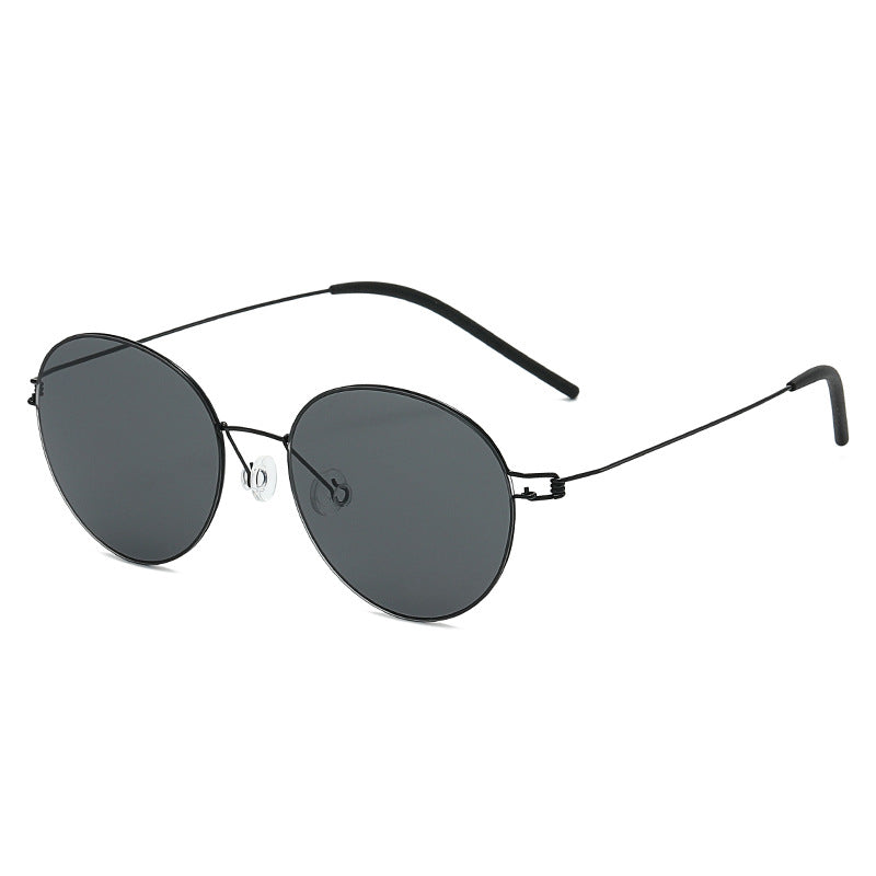 Damen runde Sonnenbrille mit leichtem Metallrahmen und gradienten Gläsern Brehn