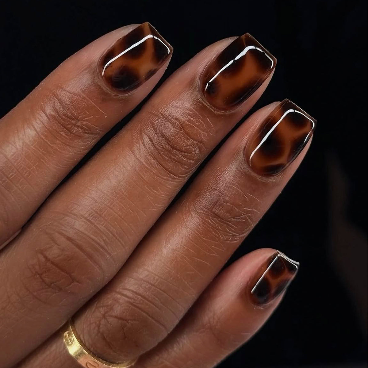 Künstliche Nagelverlängerungen mit elegantem Schildkrötendekor Brehn