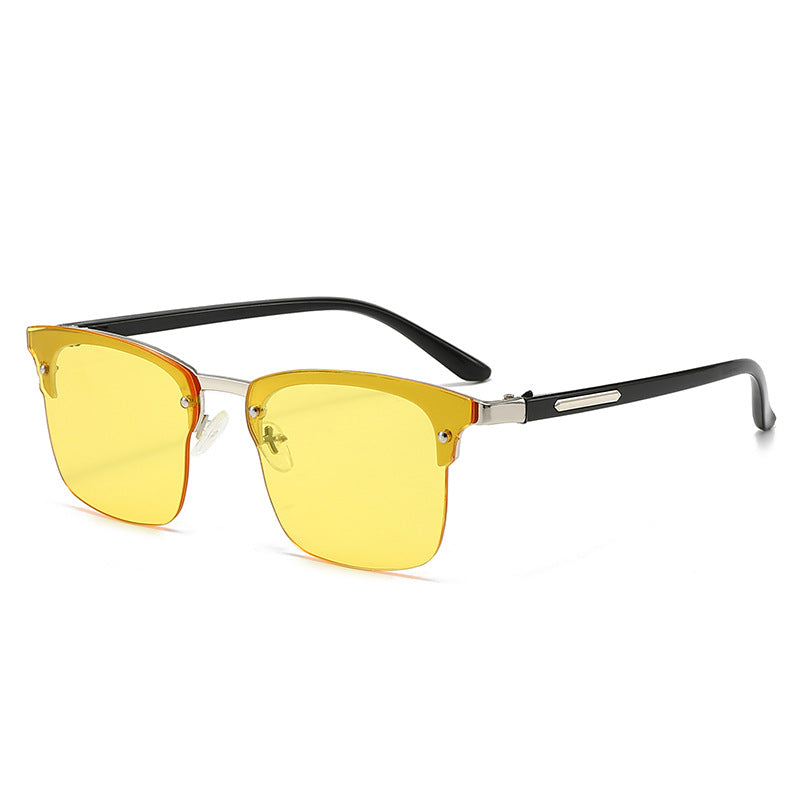 Damen elegante quadratische Sonnenbrille mit metallischen Akzenten Brehn