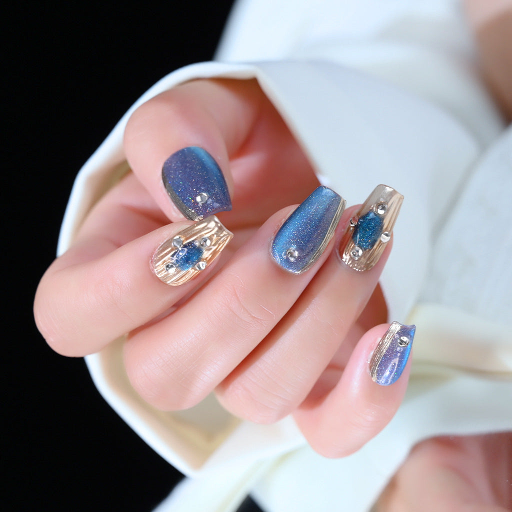 Glitzernde Press-On Nagelkunst Brehn
