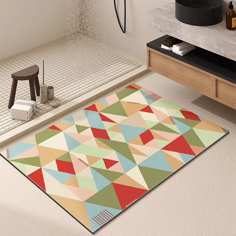 Geometrisch gemusterte Badematte Brehn