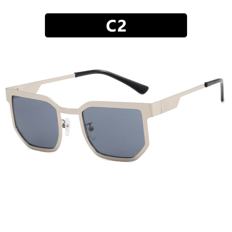Damenmoderne Sonnenbrille im trendigen rechteckigen Design mit schmalem Metallrahmen Brehn