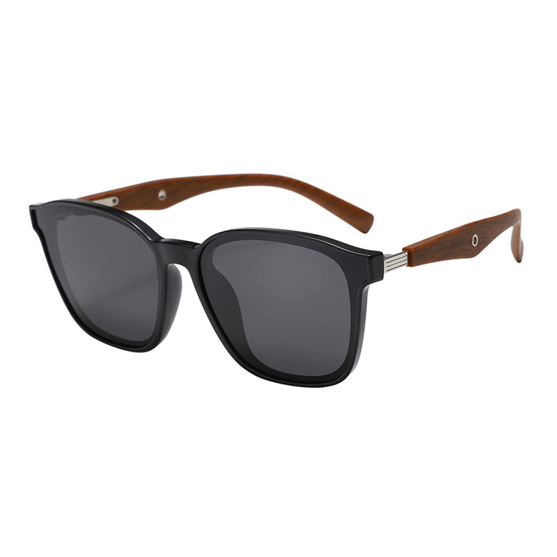 Damen stilvolle oversized Sonnenbrille mit hölzernen Akzenten Brehn