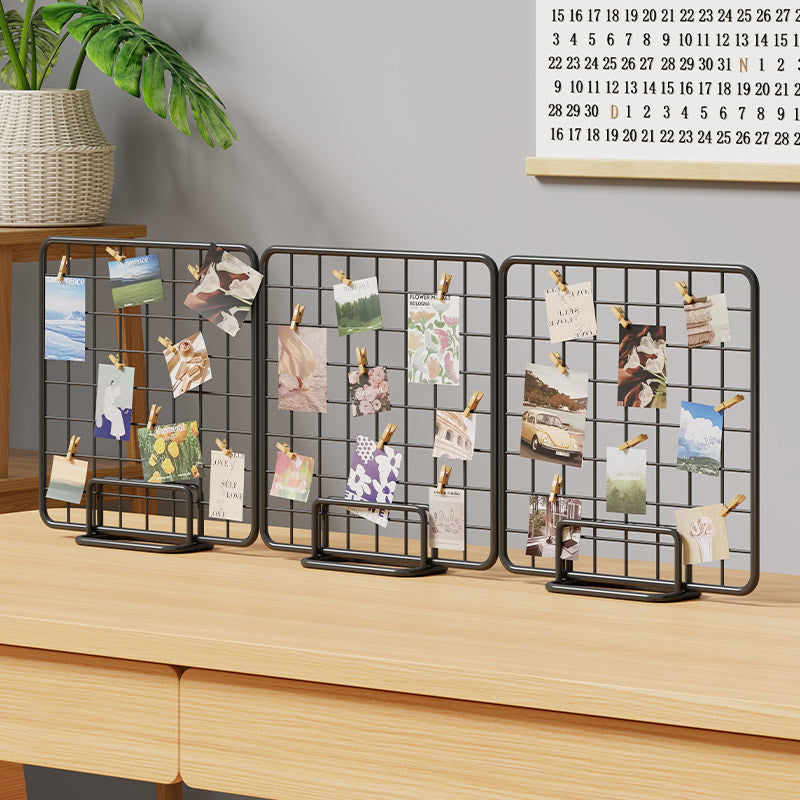 Desktop-Draht-Foto-Rasterdisplay mit Ständer und Mini-Clips