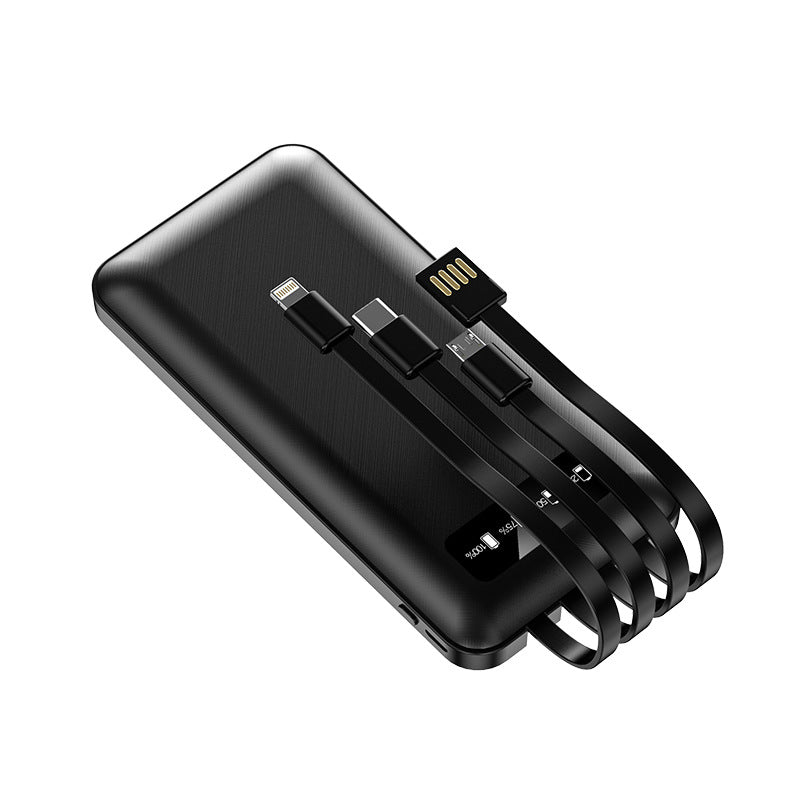 Multifunktionale Powerbank mit integrierten Ladekabeln Brehn