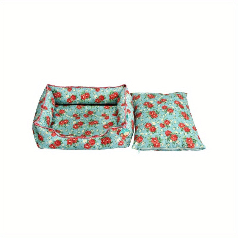 Blumenmuster Hundebett