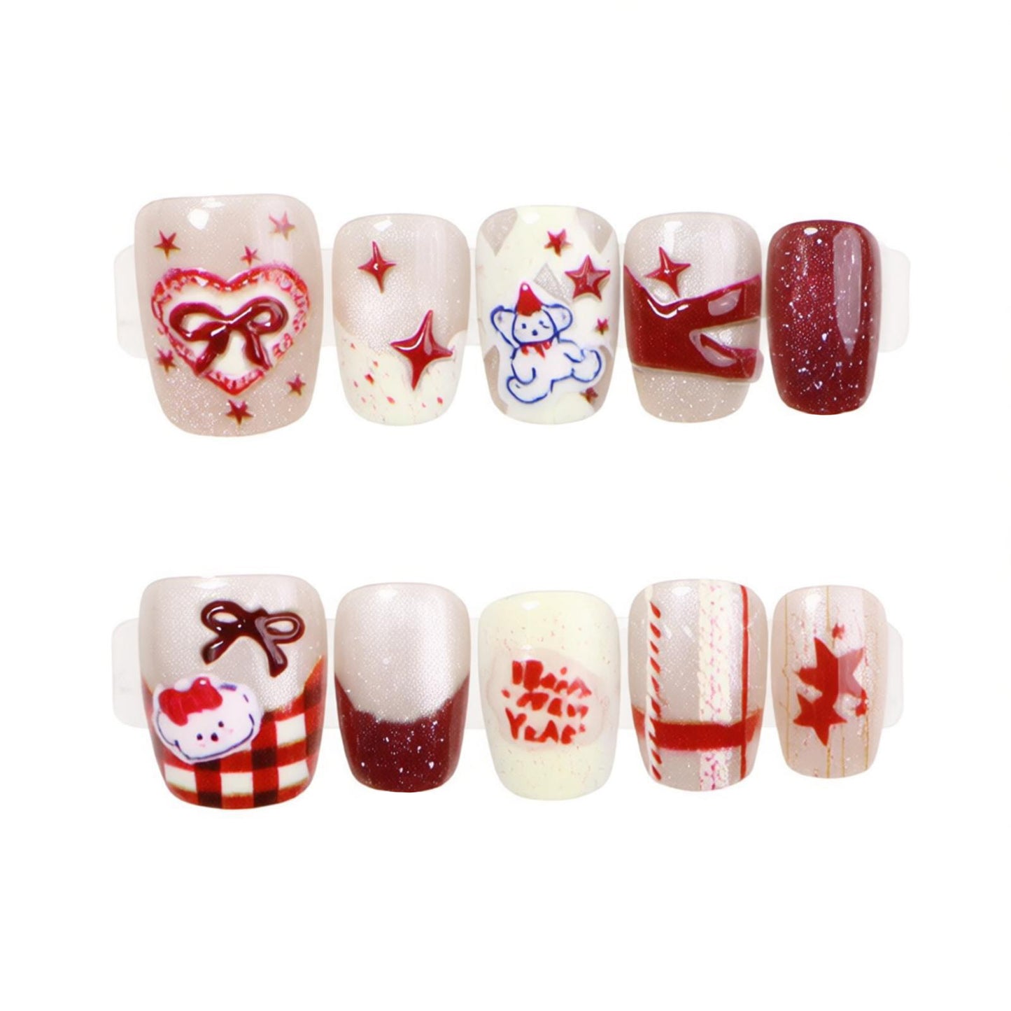 Festliches Thema Druck-on-Nagelset Brehn