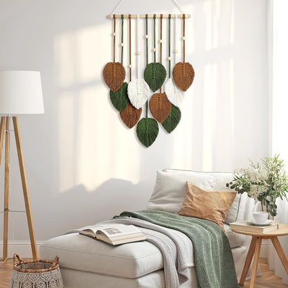 Makramee Blatt Wanddeko Kunst Brehn