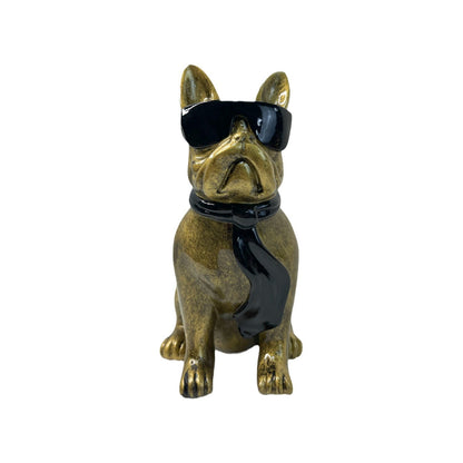 Bunte Bulldogge Dekofigur aus Kunstharz Brehn