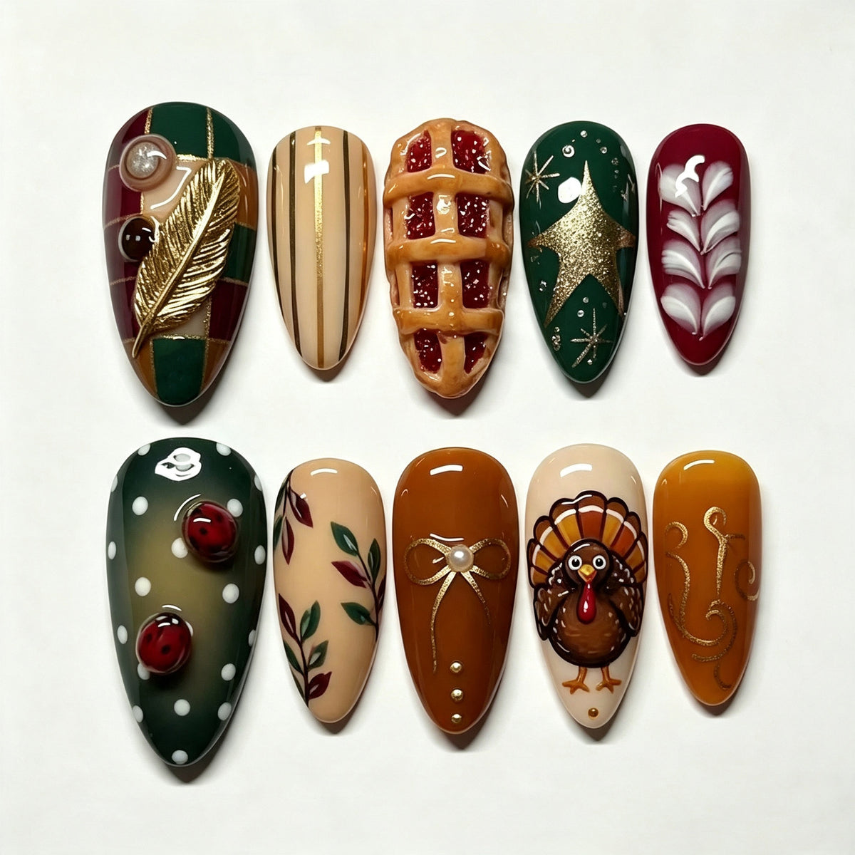 Künstlerisches saisonales Press-On-Nagelkunst-Set Brehn