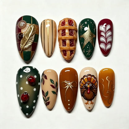 Künstlerisches saisonales Press-On-Nagelkunst-Set Brehn