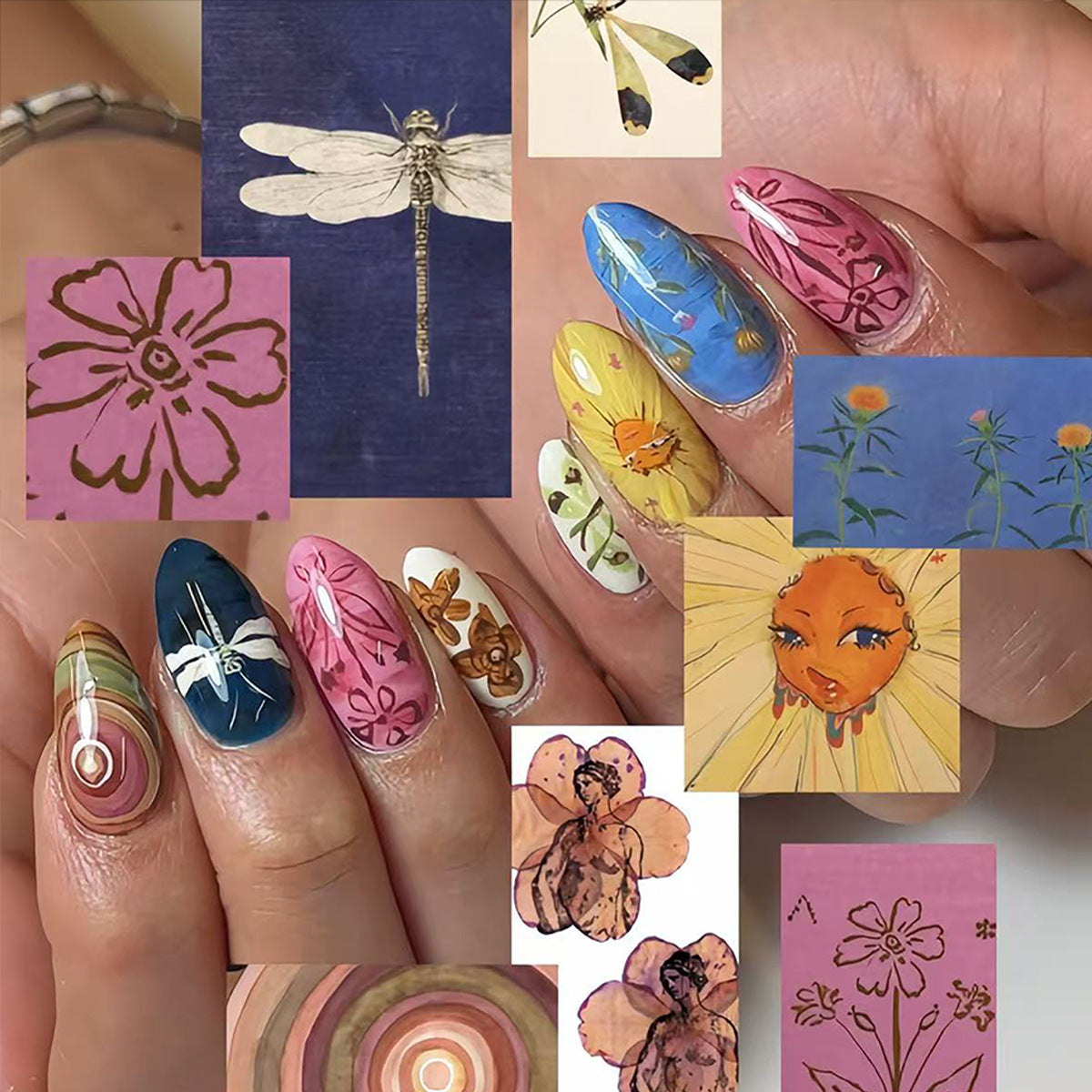 Kreative Kunstnägel mit Botanischen Motiven Brehn