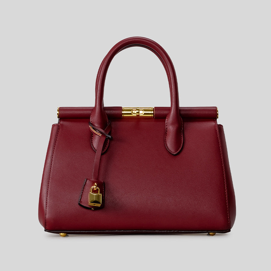 Strukturierte Leder-Handtasche
