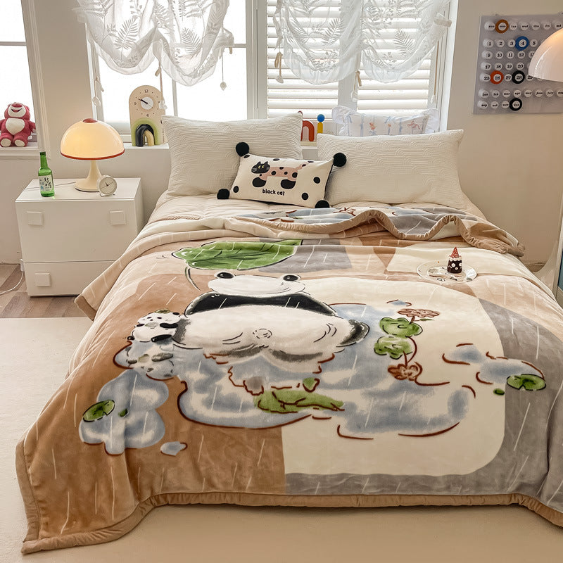 Blumengemusterte Fleece-Wurfdecke Brehn