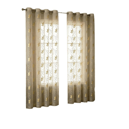 Künstlerisch Floral Gestickter Transparenter Vorhang