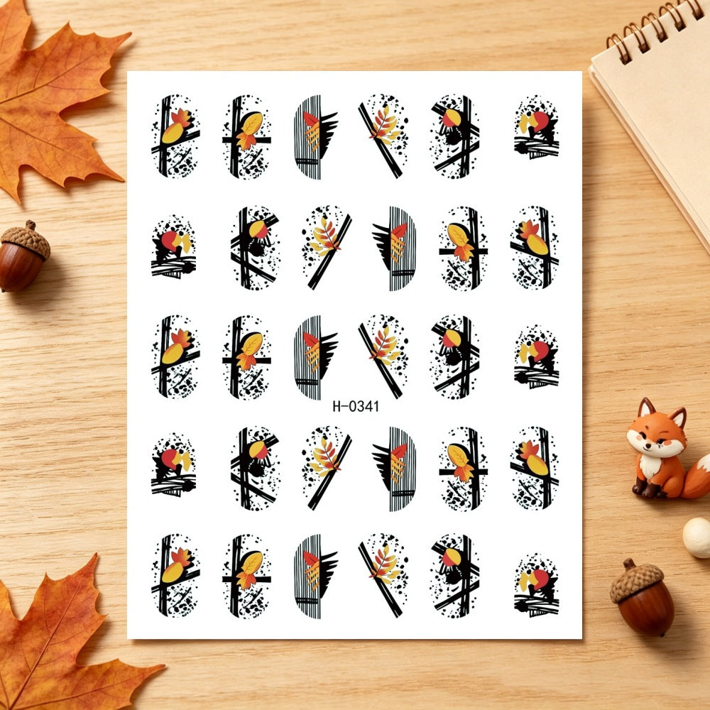 Herbst-Themen Nagelkunst Aufkleber