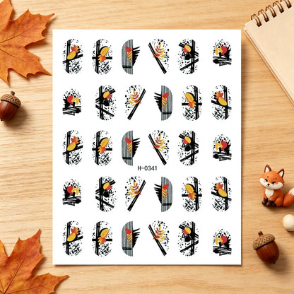 Herbst-Themen Nagelkunst Aufkleber