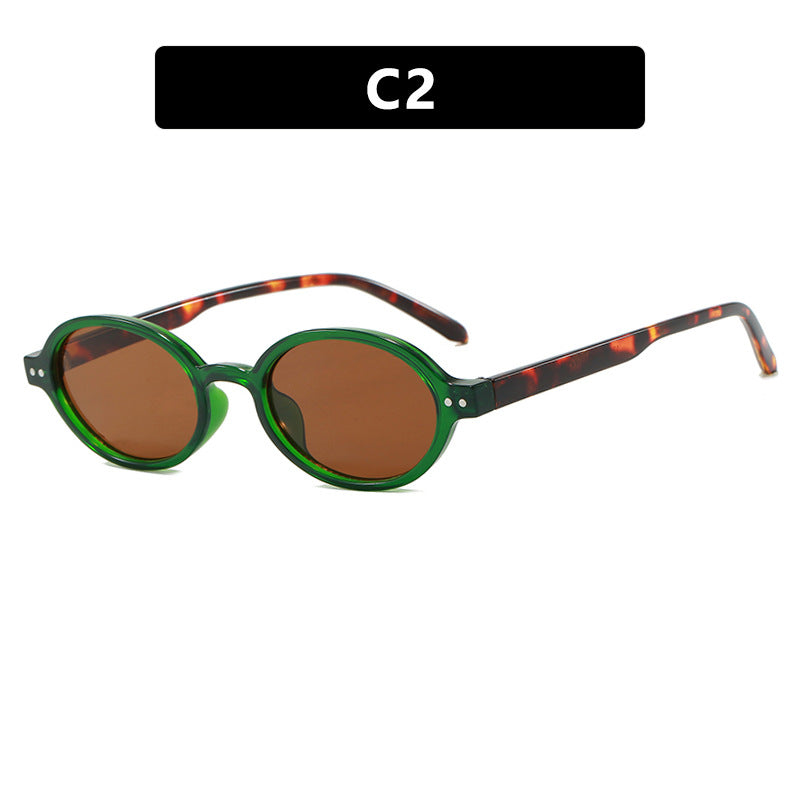 Damen modische ovalförmige Sonnenbrille mit ausgefallenem Rahmen Brehn