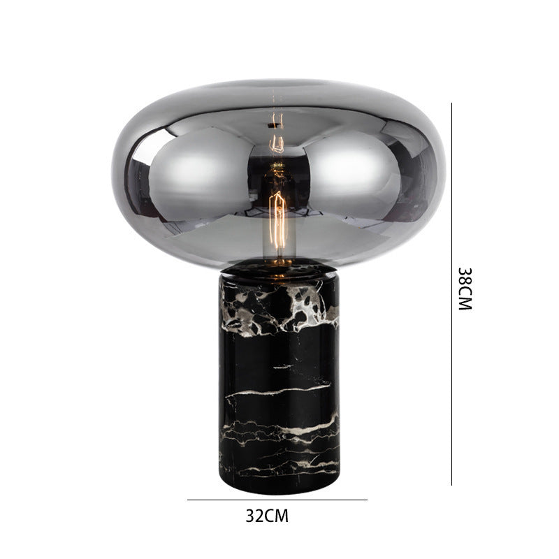 Elegante Glastischlampe mit Marmorbasis