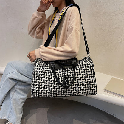 Stylische Hahnentritt-Muster Reise-Duffle Bag Brehn