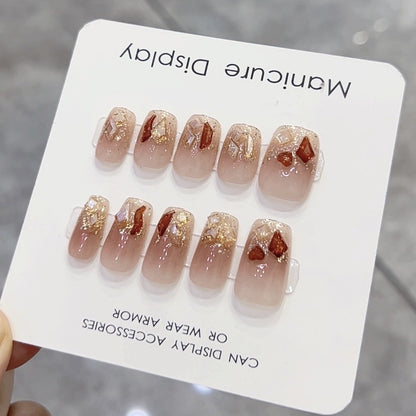 Luxuriöses dekoratives Press-On-Nagelset Brehn