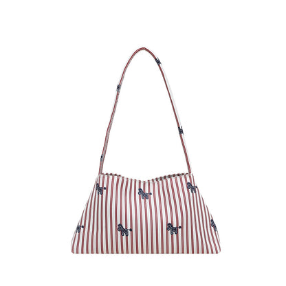 WoChic Bestickte Gestreifte Schultertasche Brehn