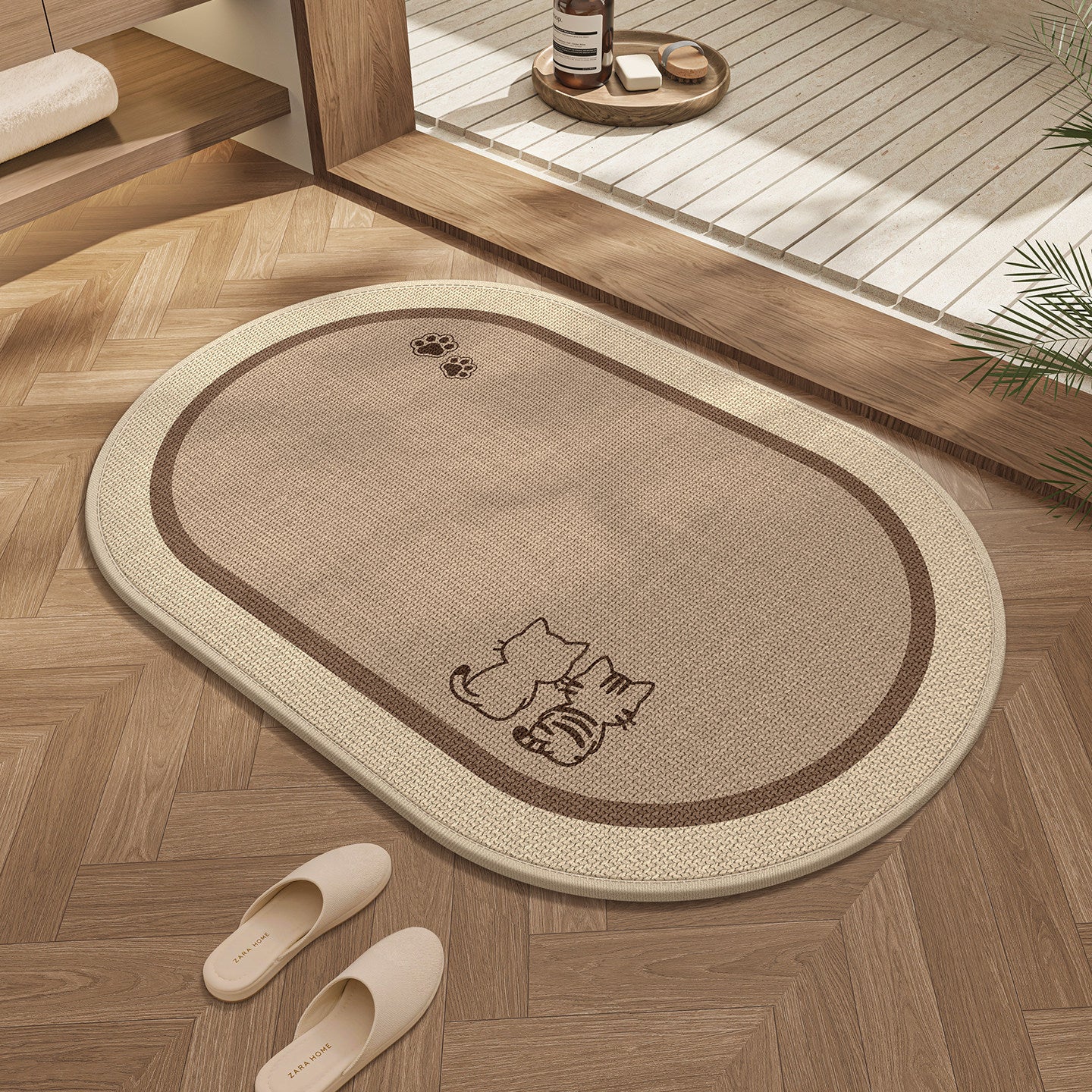 Süßes Katzen-Design Badezimmermatte Brehn