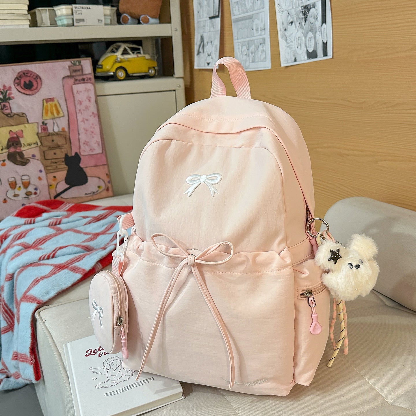 Rucksack mit Niedlichen Applikationen und Multifunktionalem Design Brehn