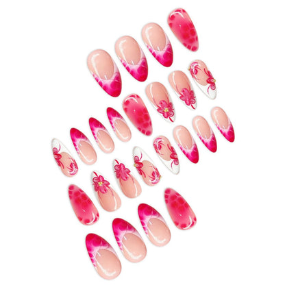Künstlerische Blumen Stiletto Nagelkunst Brehn